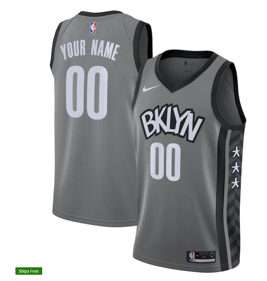 Mens Brooklyn Nets Custom Nike Charcoal 2019 Statement Edition Movement Jersey
