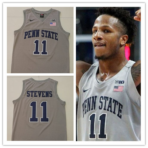 Men Youth Penn State Nittany Lions #11 Lamar Stevens Nike Grey College Basketball Swingman Jersey