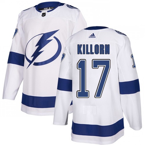 Mens Tampa Bay Lightning #17 Alex Killorn adidas White Away Jersey