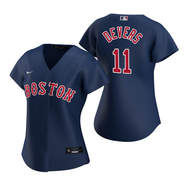 Womens Boston Red Sox #11Rafael Devers Nike Navy  Alternate Jersey