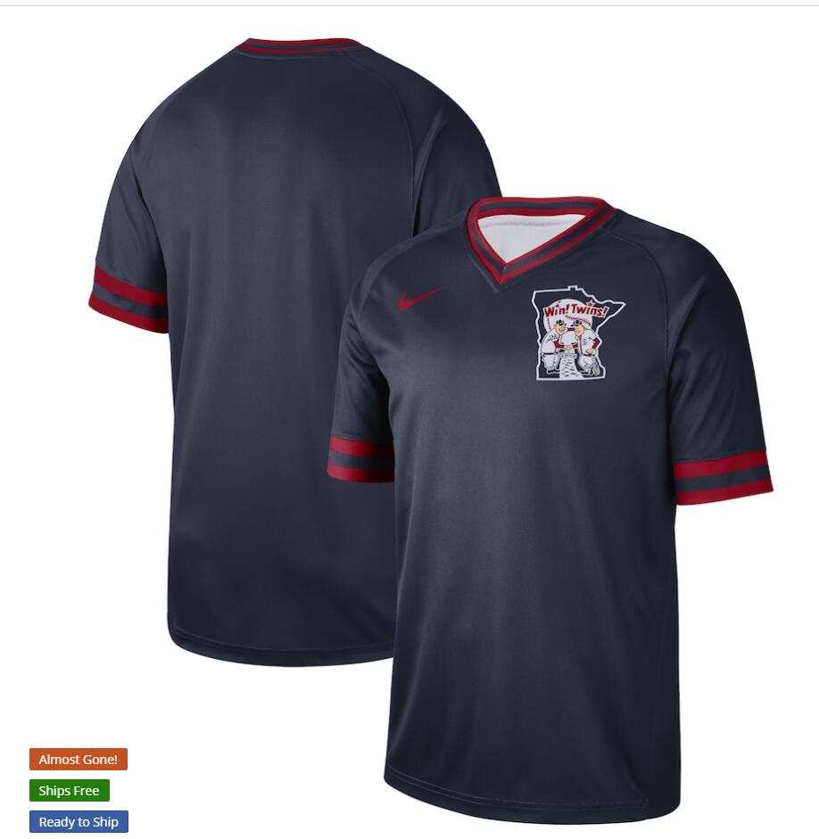Men's Minnesota Twins Nike Navy Cooperstown Collection Legend V-Neck Jersey