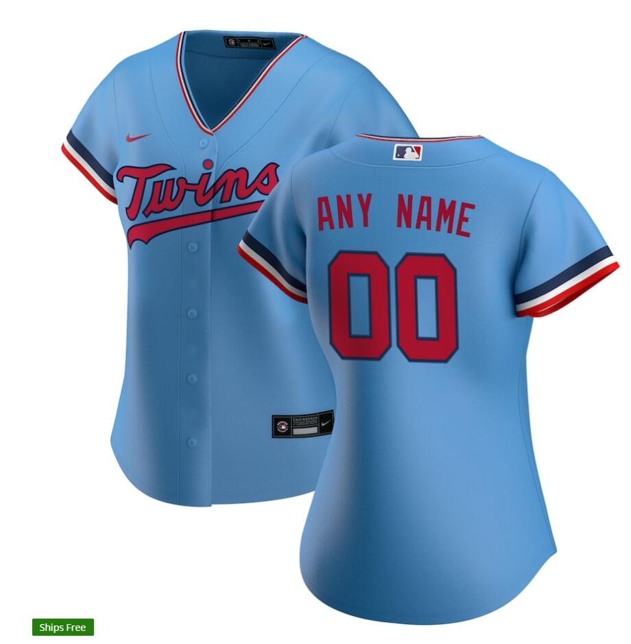 Women's Minnesota Twins Custom Nike Blue Alternate Jersey