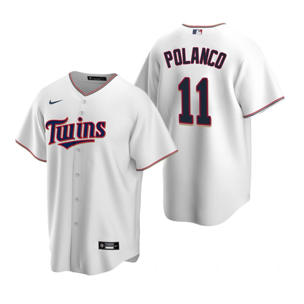 Mens Minnesota Twins #11 Jorge Polanco Nike Home White CoolBase Jersey 