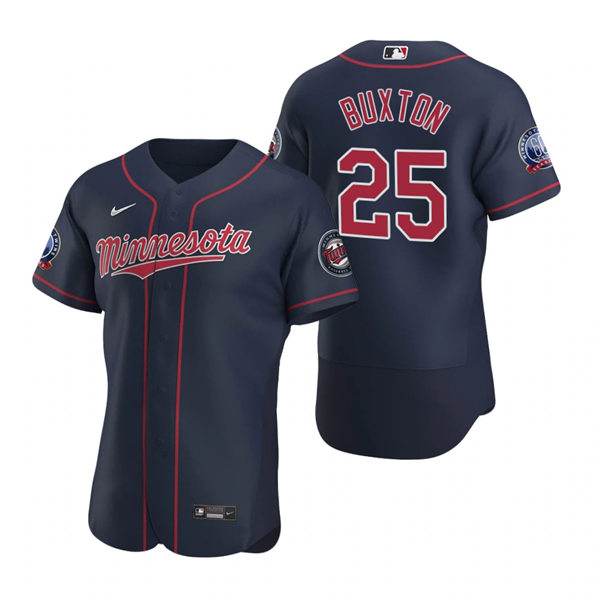 Mens Minnesota Twins #25 Byron Buxton Nike Navy Alternate Flex Base Jersey 