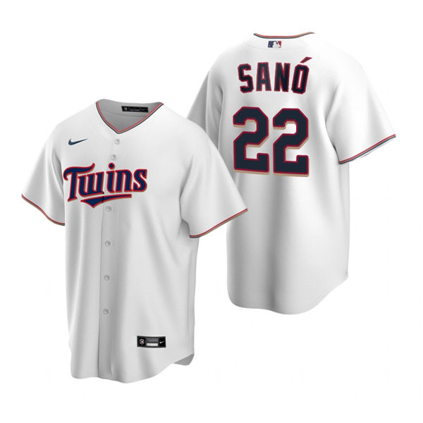 Mens Minnesota Twins #22 Miguel Sano Nike Home White Cool Base Jersey 