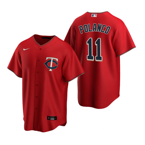 Mens Minnesota Twins #11 Jorge Polanco Nike Red Alternate CoolBase Jersey 