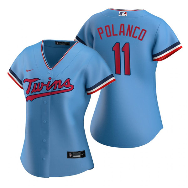 Women's Minnesota Twins #11 Jorge Polanco Nike Light Blue Alternate Jersey