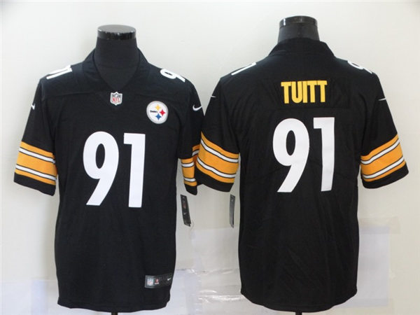 Men's Pittsburgh Steelers #91 Stephon Tuitt Nike Black Player Game Football Jersey