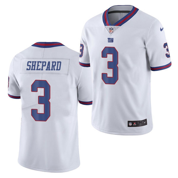 Mens New York Giants #3 Sterling Shepard Nike White Color Rush Limited Jersey