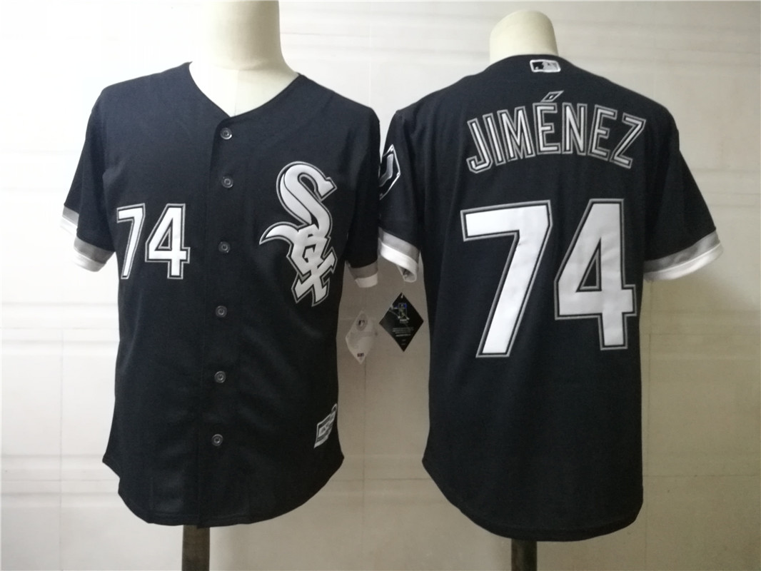 Mens Chicago White Sox #74 Eloy Jimenez Majestic Black Cool base Baseball Jersey