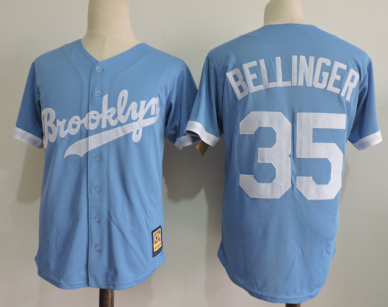 Mens Los Angeles Dodgers #35 Cody Bellinger Blue BROOKLYN Majestic Cooperstown Jersey
