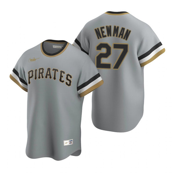 Mens Pittsburgh Pirates #27 Kevin Newman Nike Gray Cooperstown Collection Jersey