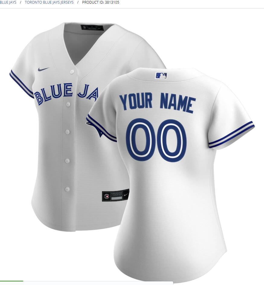 Womens Toronto Blue Jays Custom Nike White Jersey