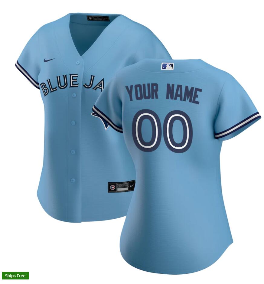 Womens Toronto Blue Jays Custom Nike 2020 Powder Blue Alternate Jersey