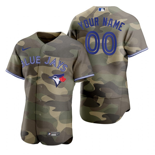 Mens Toronto Blue Jays Custom Roger Clemens Joe Carter Roberto Alomar Nike Camo 2021 Armed Forces Day Jersey