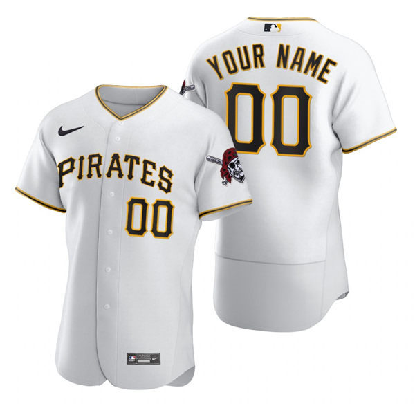 Mens Pittsburgh Pirates Custom Roansy Contreras  Adam LaRoche  Nike White Home FlexBase Jersey