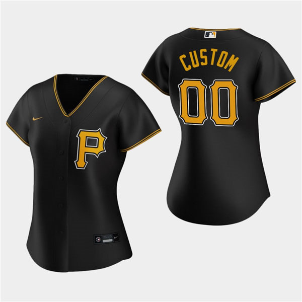 Womens Pittsburgh Pirates Custom Gregory Polanco Ben Gamel Roansy Contreras Nike Black CoolBase Jersey