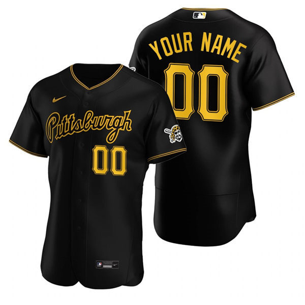 Mens Pittsburgh Pirates Custom Roberto Clemente Willie Stargell Dave Parker Nike Black Alternate 2nd Pittsburgh FlexBase Jersey