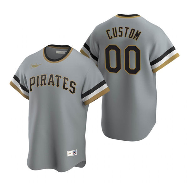 Mens Pittsburgh Pirates Custom Roberto Clemente Willie Stargell Dave Parker Nike Gray Pullover Cooperstown Collection Jersey