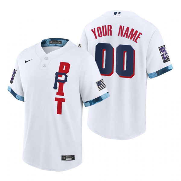 Mens Pittsburgh Pirates Custom Phillip Evans  Jacob Stallings Gregory Polanco Nike White 2021 MLB All-Star Game Jersey