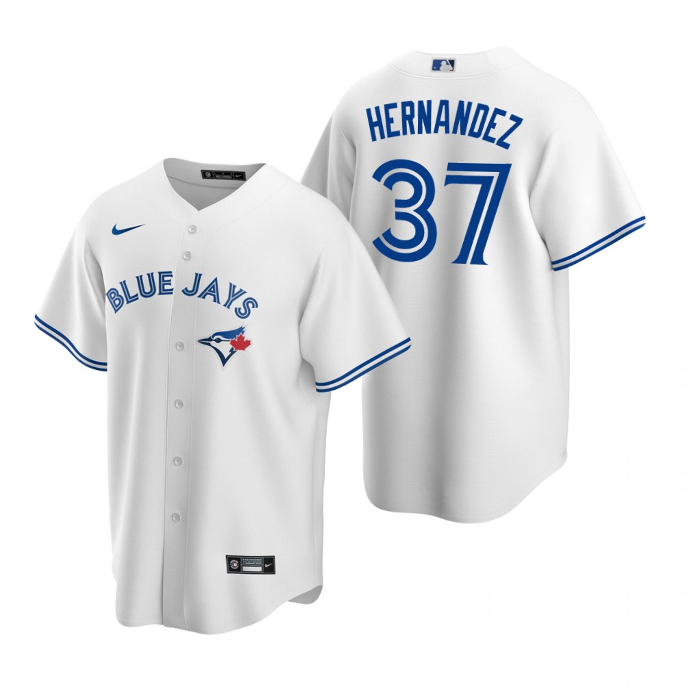 Mens Toronto Blue Jays #37 Teoscar Hernandez Nike White Home Cool Base Jersey