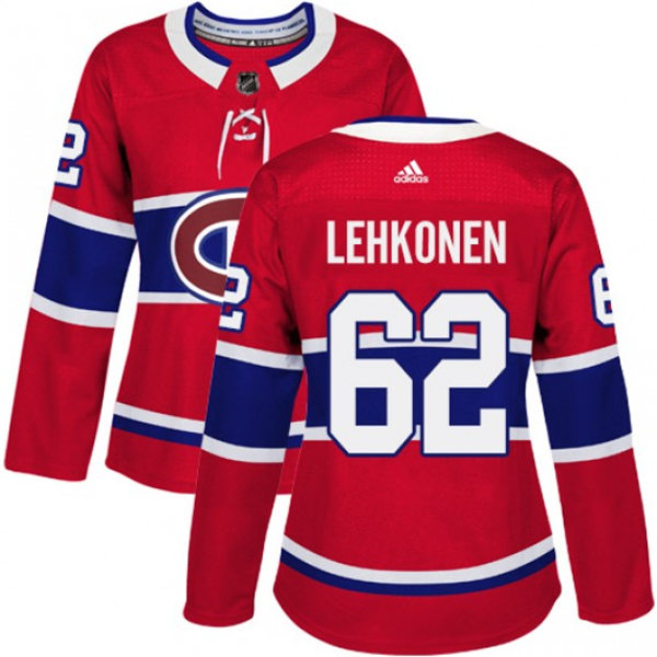 Womens Montreal Canadiens #62 Artturi Lehkonen Adidas Stitched Home Red Jersey