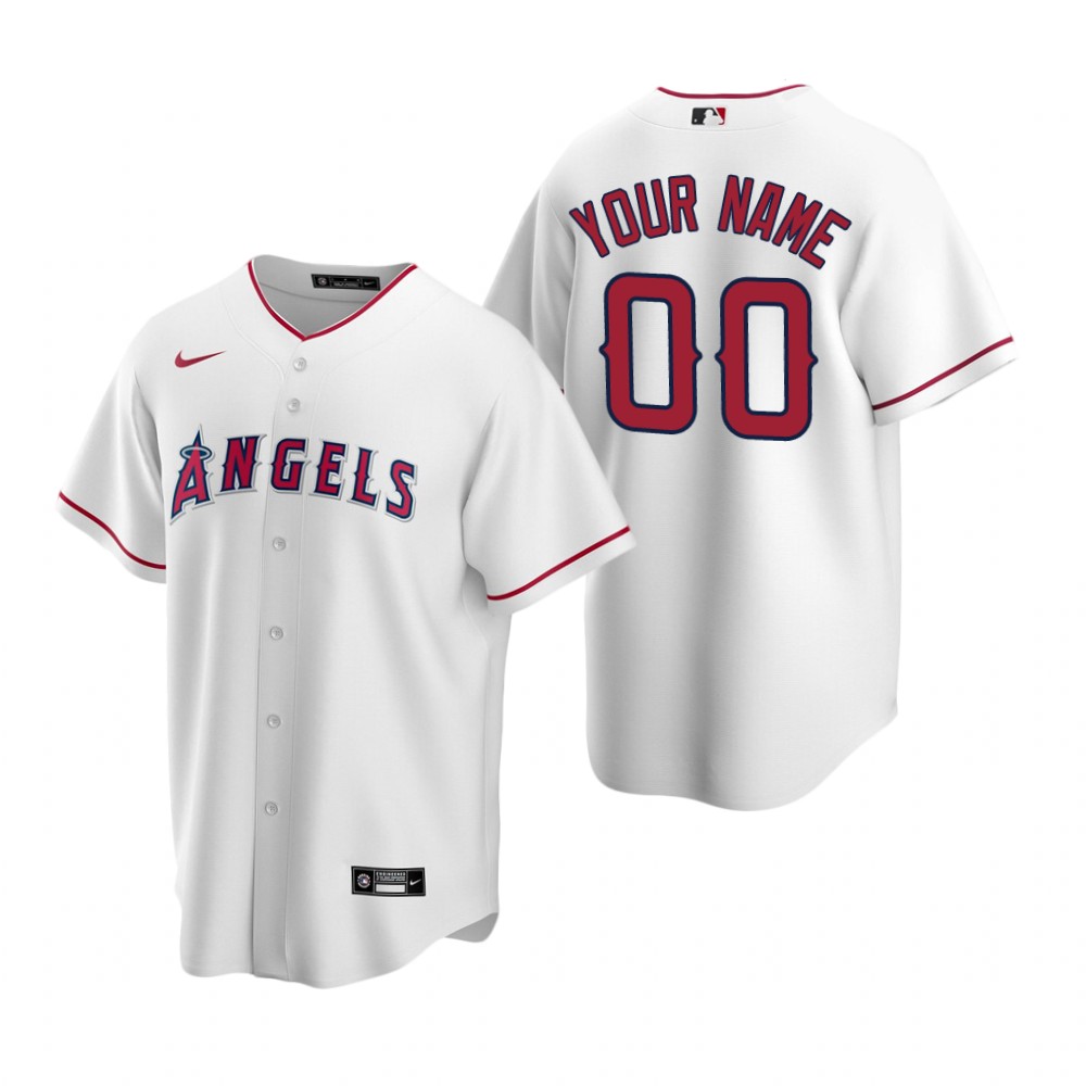 Youth Los Angeles Angels Custom Nike White Stitched MLB Cool Base Home Jersey