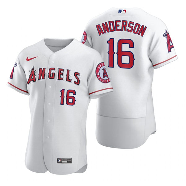 Mens Los Angeles Angels Retired Player #16 Garret Anderson Stitched Nike White Authentic Jersey