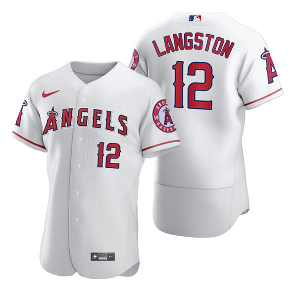 Mens Los Angeles Angels Retired Player #12 Mark Langston Nike White Authentic Jersey