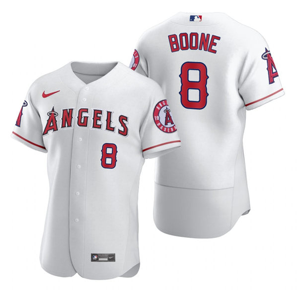 Mens Los Angeles Angels Retired Player #8 Bob Boone Nike White Authentic Jersey