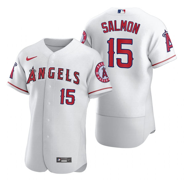 Mens Los Angeles Angels Retired Player #15 Tim Salmon Nike White Authentic Jersey