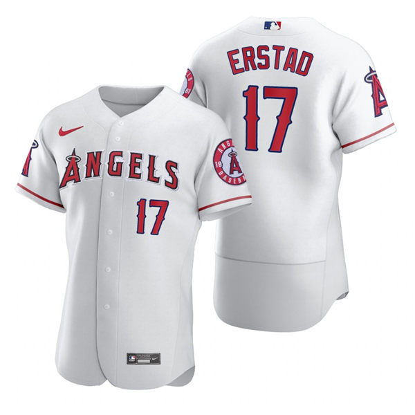 Mens Los Angeles Angels Retired Player #17 Darin Erstad Nike White Authentic Jersey