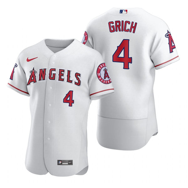 Mens Los Angeles Angels Retired Player #8 Bobby Grich Nike White Authentic Jersey
