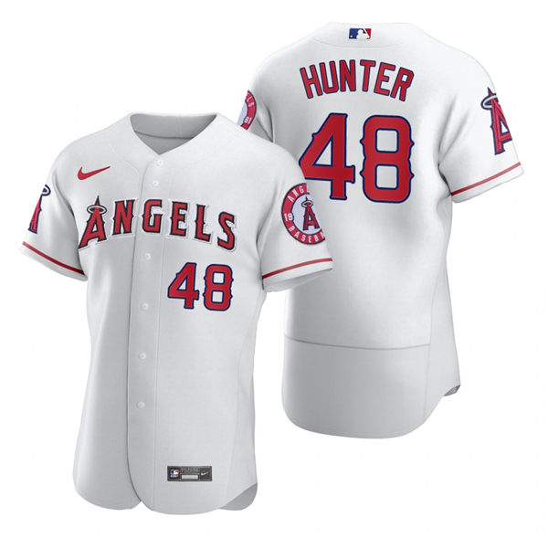 Mens Los Angeles Angels Retired Player #48 Torii Hunter Nike White Authentic Jersey