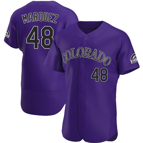 Mens Colorado Rockies #48 German Marquez Nike Purple Alternate Authentic Flex Base Jersey