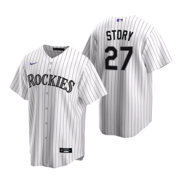 Youth Colorado Rockies #27 Trevor Story Stitched Nike White Jersey