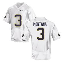 Men's Notre Dame Fighting Irish #3 Joe Montana Under Armour White College Football Jersey