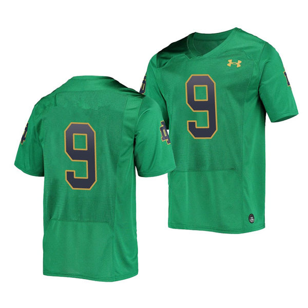 Men's Notre Dame Fighting Irish #9 Tony Rice  Green Alternate Under Armour Stitched College Football Jersey