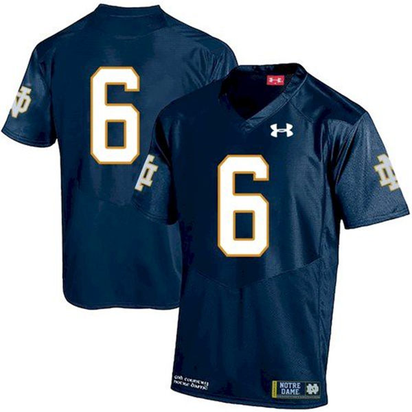 Men's Notre Dame Fighting Irish #6 JEROME BETTIS Under Armour Navy College Football Game Jersey