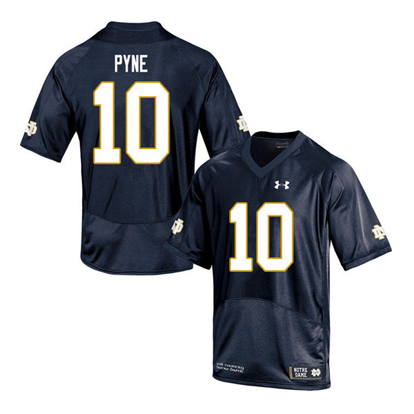 Men's Notre Dame Fighting Irish #10 Drew Pyne Under Armour Navy College Football Game Jersey