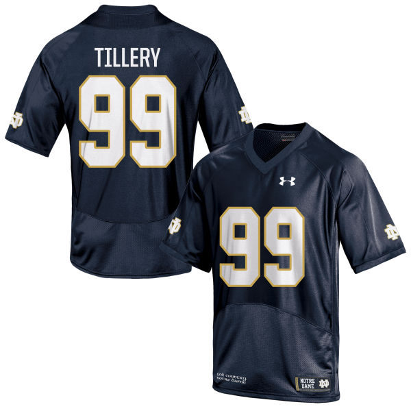 Men's Notre Dame Fighting Irish #99 Jerry Tillery Under Armour Navy College Football Game Jersey