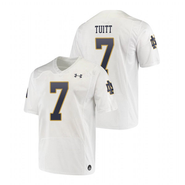 Men's Notre Dame Fighting Irish #7 Stephon Tuitt Under Armour White College Football Game Jersey