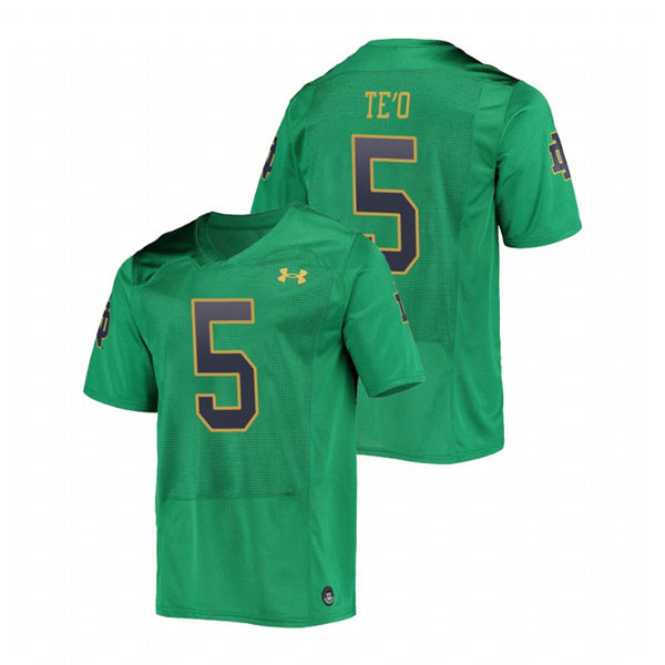 Men's Notre Dame Fighting Irish #5 Manti Te'o Green Alternate Under Armour Stitched College Football Jersey