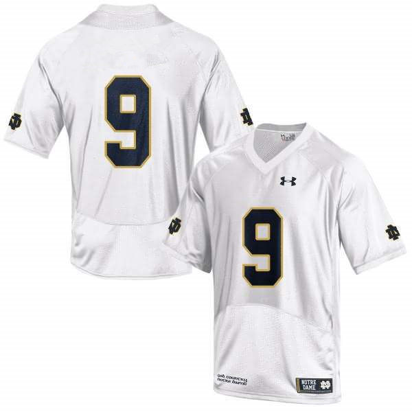 Men's Notre Dame Fighting Irish #9 Tony Rice Under Armour White College Football Game Jersey  -Without Name 