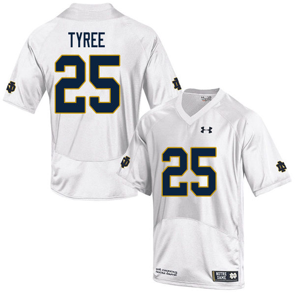 Men's Notre Dame Fighting Irish #25 Chris Tyree Under Armour White College Football Game Jersey