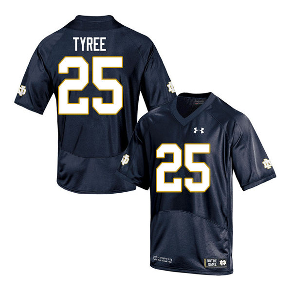 Men's Notre Dame Fighting Irish #25 Chris Tyree Under Armour Navy College Football Game Jersey