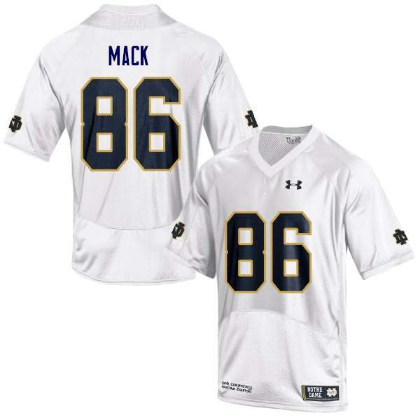 Men's Notre Dame Fighting Irish #86 Alize Mack Under Armour White College Football Game Jersey