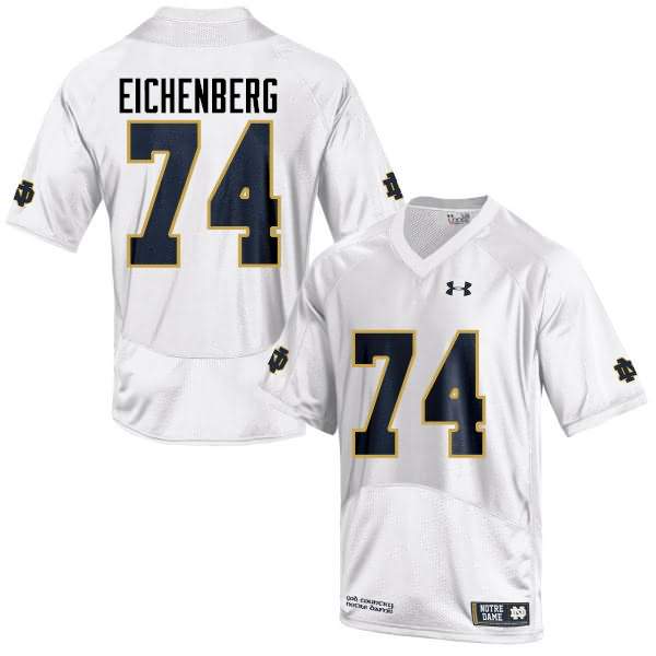 Men's Notre Dame Fighting Irish #74 Liam Eichenberg Under Armour White College Football Game Jersey
