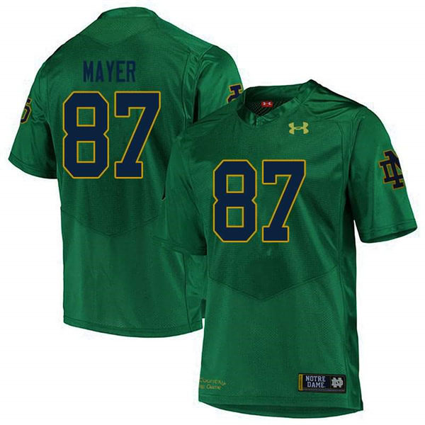 Men's Notre Dame Fighting Irish #87 Michael Mayer Green Alternate Under Armour Stitched College Football Jersey