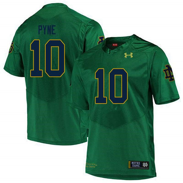 Men's Notre Dame Fighting Irish #10 Drew Pyne Green Alternate Under Armour Stitched College Football Jersey